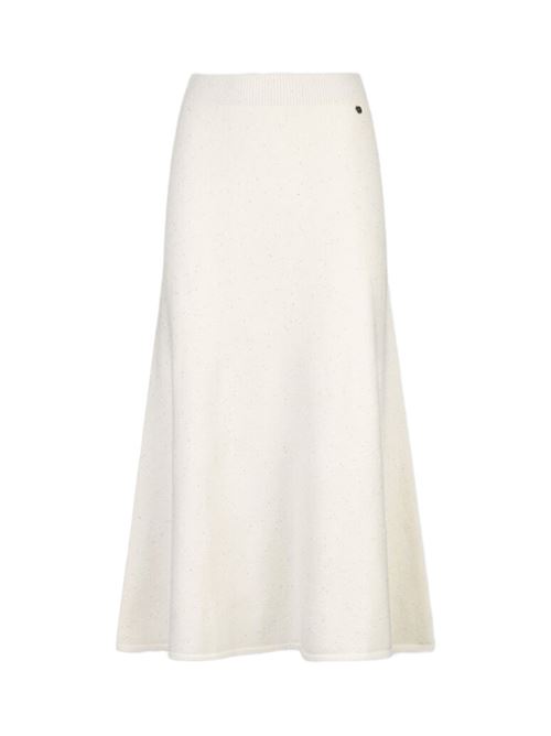 Gonna midi in maglia con paillettes colore bianco lana LIU JO | GONNE | MF5295-MA27RW9167