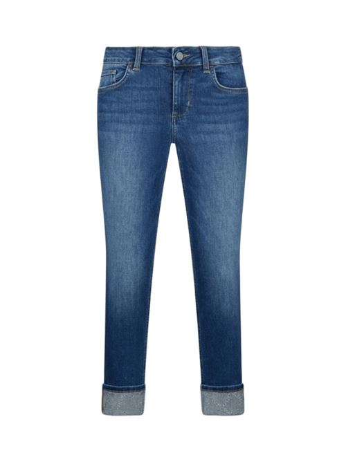 Jeans da donna, skinny, con risvolto colore denim blu used LIU JO | PANTALONI | UF5006-D461578539
