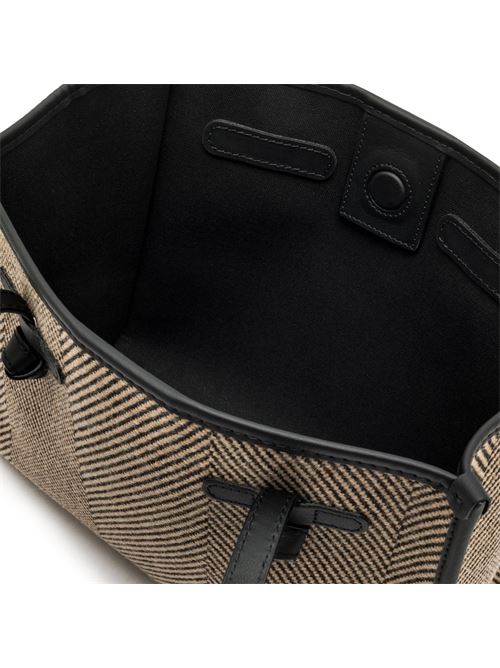 Borsa da donna shopping in tessuto lana spigato nero/camel GIANNI CHIARINI | 6849SPIGA10313