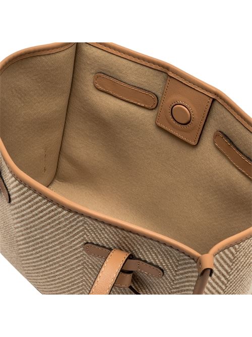 Borsa da donna shopping in tessuto lana spigato beige/panna GIANNI CHIARINI | 6849SPIGA14278