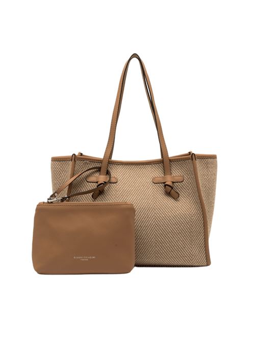 Borsa da donna shopping in tessuto lana spigato beige/panna GIANNI CHIARINI | 6849SPIGA14278