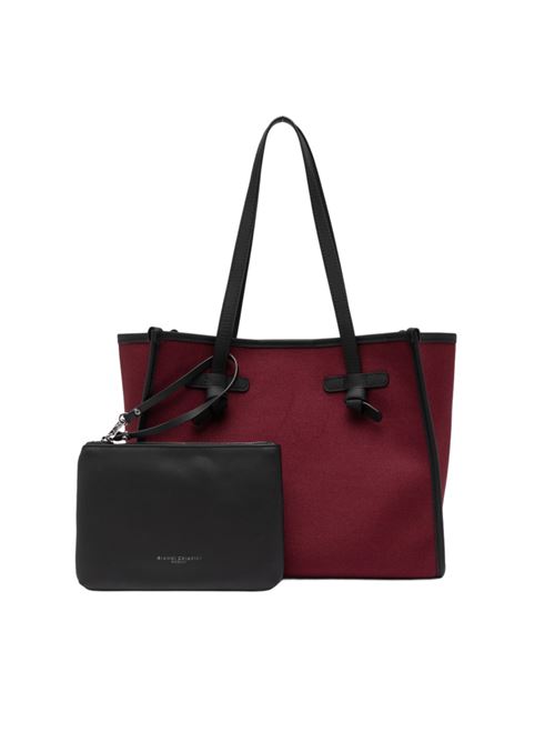 Borsa da donna, shopping tessuto canvas colore oxblood/pietra GIANNI CHIARINI | 6850COMMCNVSE14196