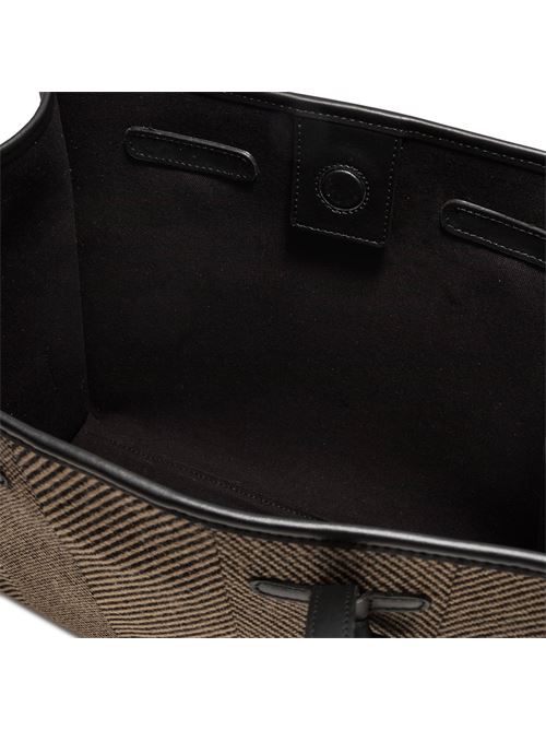 Borsa da donna shopping in tessuto lana spigato nero/camel GIANNI CHIARINI | 6850SPIGA10313