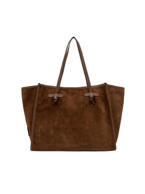 Borsa da donna shopping in pelle scamosciata color cognac GIANNI CHIARINI | 8990CMPL14275