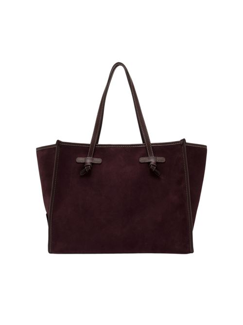 Borsa da donna shopping in pelle scamosciata color amarone GIANNI CHIARINI | 8990CMPL7580