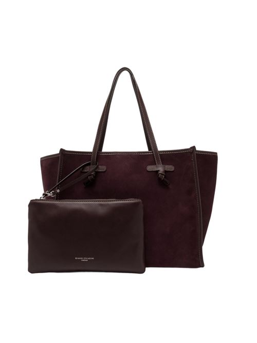 Borsa da donna shopping in pelle scamosciata color amarone GIANNI CHIARINI | 8990CMPL7580