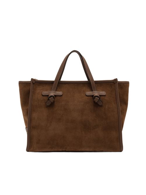 Borsa shopping da donna con la tracolla removibile in pelle scamosciata color cognac GIANNI CHIARINI | 9762CMPL14275