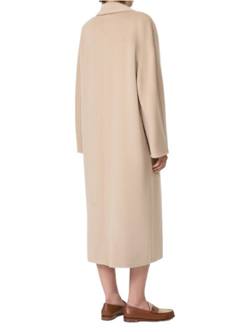 Madame Icon Coat in lana misto cashmere con cinura in vita, colore avena MAX MARA | 1018015106032