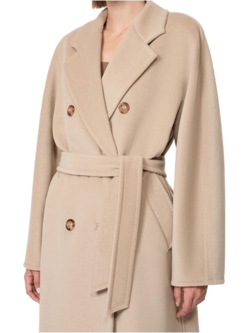 Madame Icon Coat in lana misto cashmere con cinura in vita, colore avena MAX MARA | 1018015106032
