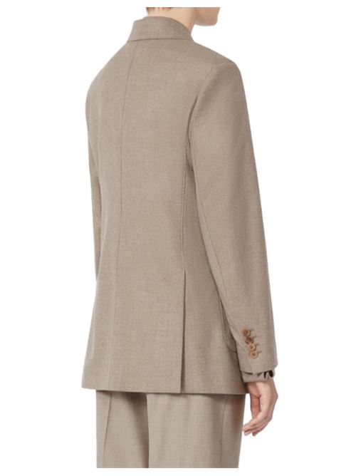 Blazer da donna  in foule di cachemire stretch, doppiopetto, color tortora MAX MARA | 1046135106002