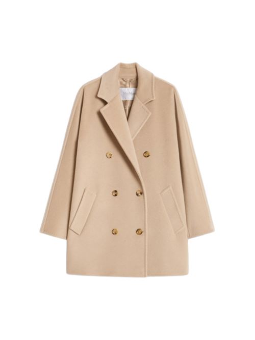 Giaccone da donna doppiopetto in  lana misto cashmere colore ecru MAX MARA | 1086015106032