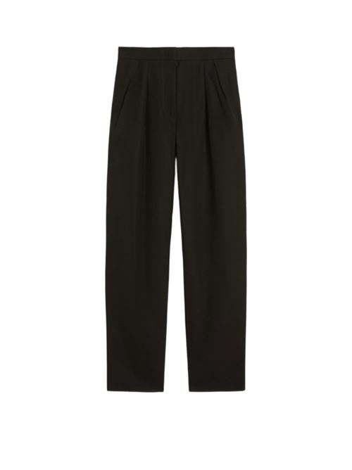 Pantalone da donna  carrot con taglio cropped sopra la caviglia in puro cotone, colore nero MAX MARA | 1136045106007