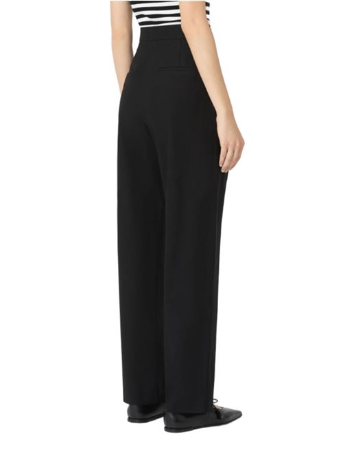 Pantalone da donna  carrot con taglio cropped sopra la caviglia in puro cotone, colore nero MAX MARA | 1136045106007