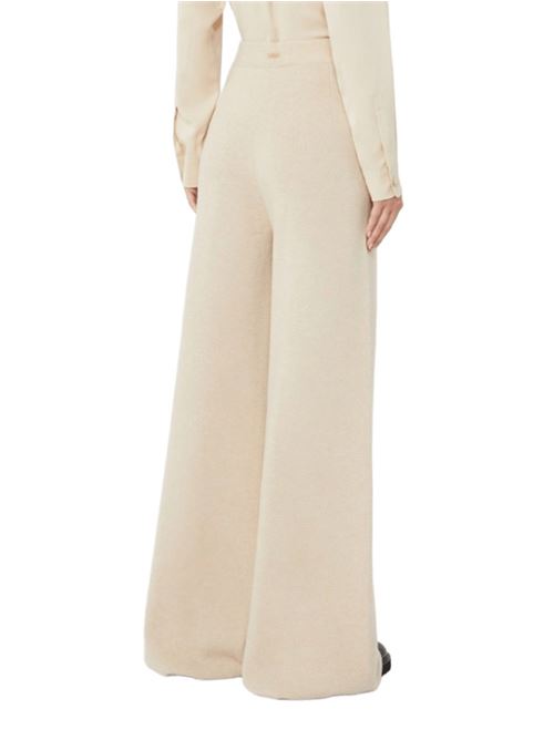 Pantalone da donna in maglia di misto lana e cashmere, pinces, colore beige. MAX MARA | 1336015206006