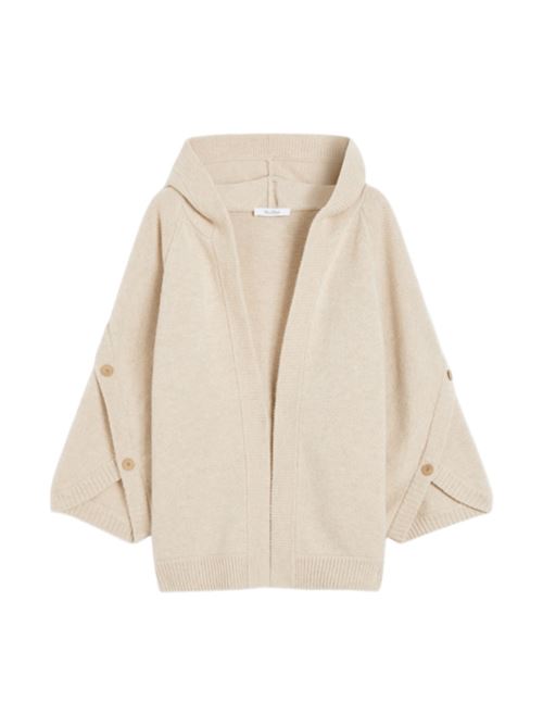 Cardigan da donna in lana misto cashmere, con cappuccio, color sabbia MAX MARA | 1346015106004