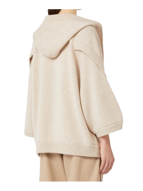 Cardigan da donna in lana misto cashmere, con cappuccio, color sabbia MAX MARA | 1346015106004