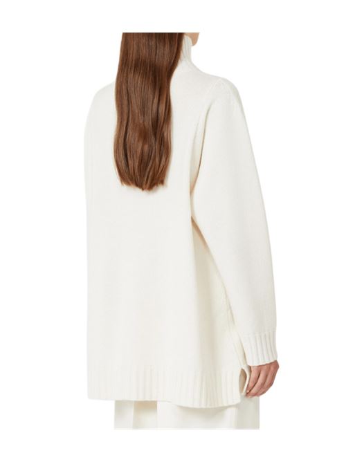 Maglia da donna in puro cashmere, dolcevita, spacchetti, colore bianco. MAX MARA | 1366025206004004