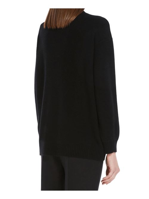 Maglia da donna in misto lana e cashmere, ricamo 1951, colore nero. MAX MARA | 1366215206041