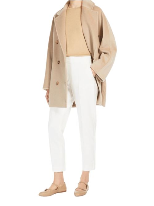 Pantalone da donna in jersey di viscosa, caratterizzato da una linea aderente con vita regolare, colore bianco MAX MARA | 1786025106006