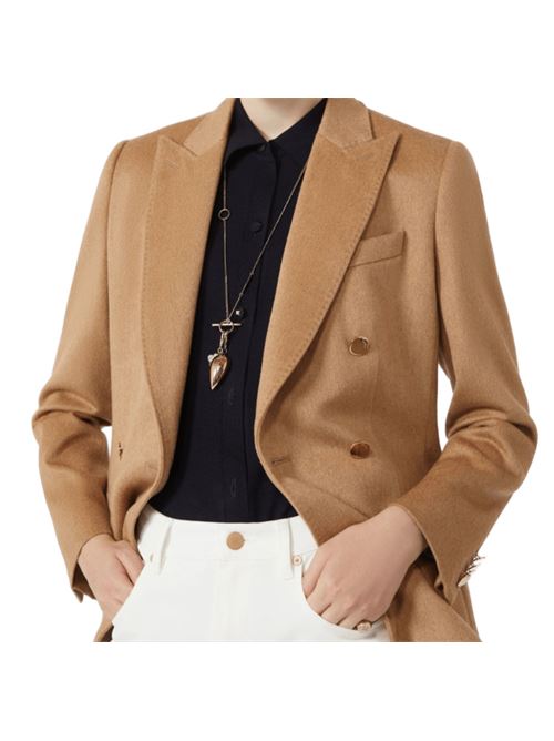 Blazer da donna ini puro cammello zibellinato, doppiopetto, colore cammello MAX MARA | 1046215106001