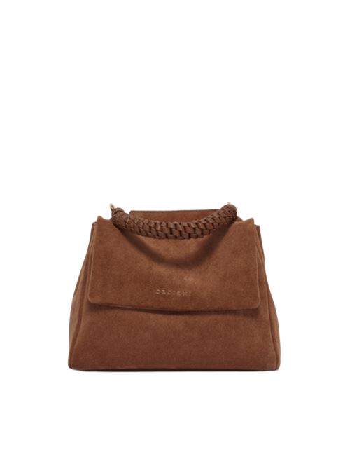 Borsa da donna da portare a mano, a spalla oppure a tracolla in morbida pelle nubuk martellata, color terra di siena ORCIANI | B01999SENALLTDS