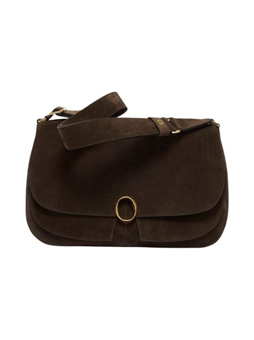 Borsa da donna da portare a spalla oppure a tracolla in morbida pelle nubuk, color testa di moro ORCIANI | B02202SENALLTMO