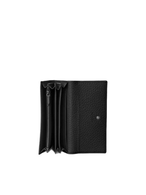 Portafoglio da donna  in pelle martellata con chiusura con bottone a pressione, colore nero ORCIANI | SD0129SOF20WNER