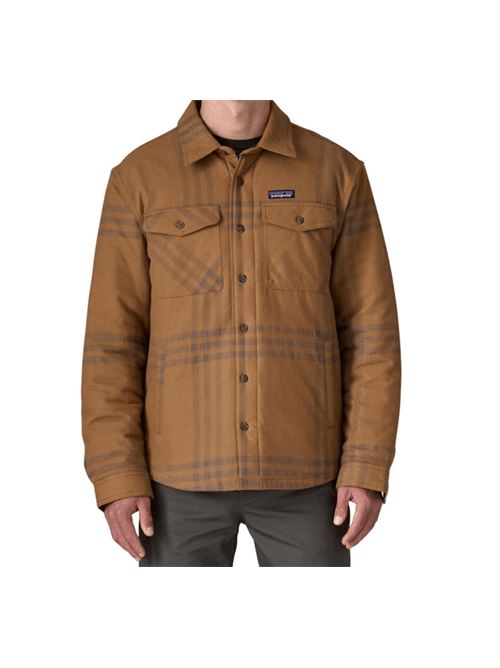 Overshirt da uomo in puro cotone, imbottita, a quadri, colore brown PATAGONIA | 20386DEBN