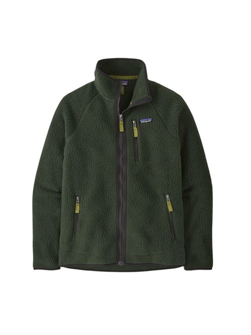 Calda giacca casual con zip integrale, realizzata in extra-soffice pile di 100% poliestere riciclato. Colore green PATAGONIA | 22801OLGG