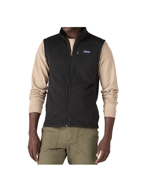 Gilet da uomo con zip integrale in 100% poliestere riciclato, colore nero PATAGONIA | 25882BLK