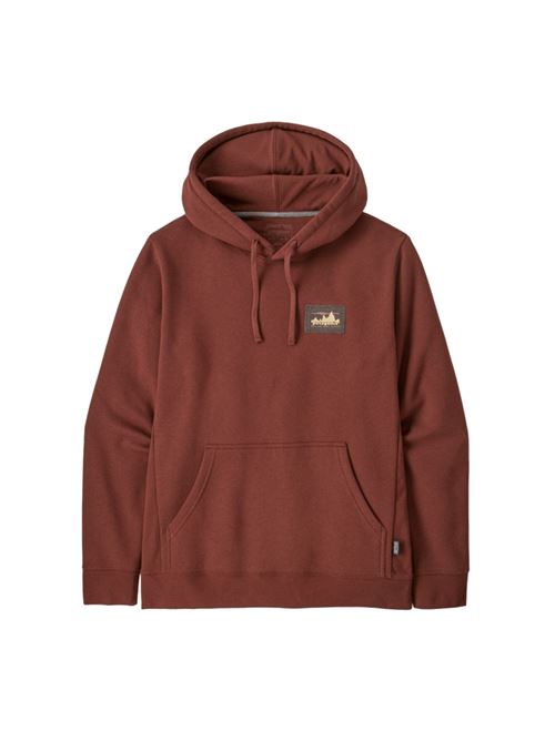 Felpa da uomo con cappuccio in cotone e poliestre riciclato, colore bordeaux PATAGONIA | 39678DVL