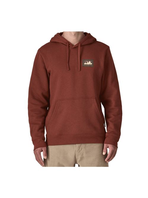 Felpa da uomo con cappuccio in cotone e poliestre riciclato, colore bordeaux PATAGONIA | 39678DVL