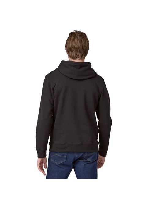 Felpa da uomo con cappuccio in cotone e poliestre riciclato, colore nero/blu PATAGONIA | 39678INBK