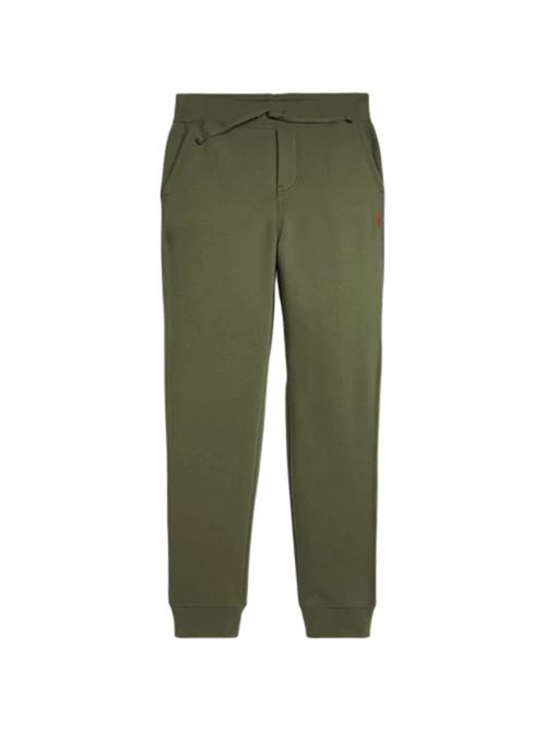 Pantalone da bambino in felpa di misto cotone, colore verde oliva menta. POLO RALPH LAUREN | PANTALONI | 323799362039