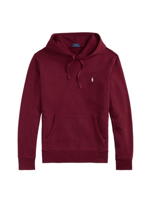 Felpa da uomo con capuccio in cotone, color vino POLO RALPH LAUREN | FELPE | 710881517079
