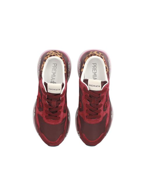 Sneakers da donna in nylon e pelle scamosciata color borgogna PREMIATA | LAURYN7789