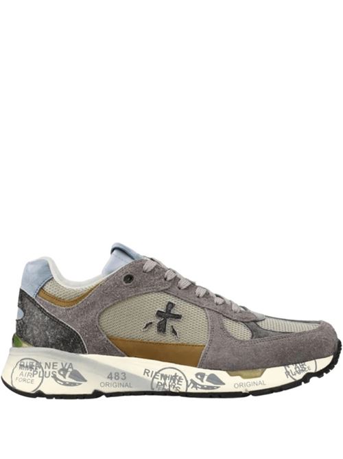 Sneakers da uomo in camoscio e tela colore grigio/tabacco PREMIATA | MASE7868
