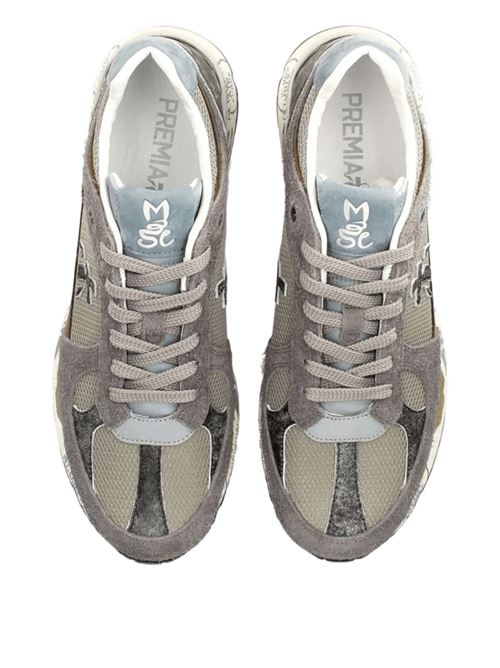 Sneakers da uomo in camoscio e tela colore grigio/tabacco PREMIATA | MASE7868