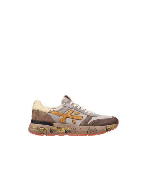 Sneakers da uomo in pelle scamosciata e tela, colore tortora/beige PREMIATA | MICK7866