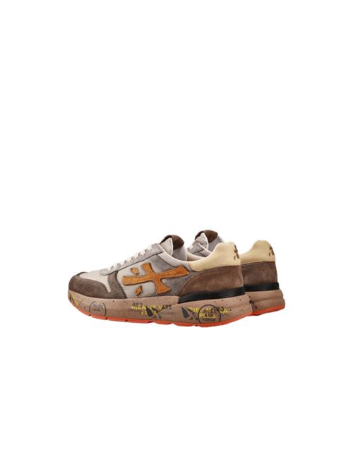 Sneakers da uomo in pelle scamosciata e tela, colore tortora/beige PREMIATA | MICK7866