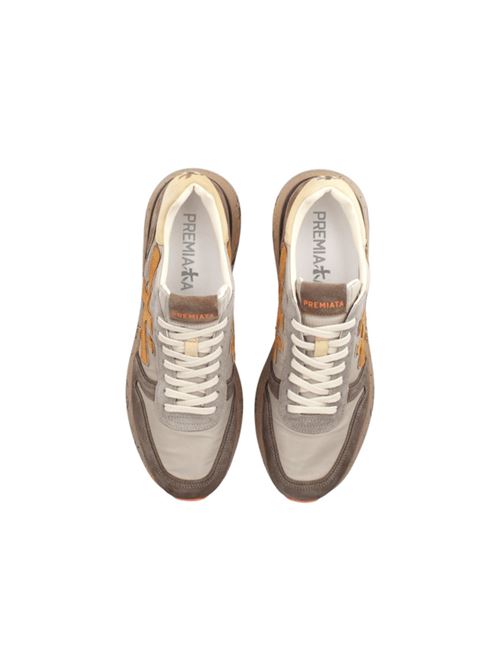 Sneakers da uomo in pelle scamosciata e tela, colore tortora/beige PREMIATA | MICK7866
