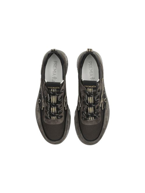 Sneakers da uomo in nylon e pelle scamosciata  colore nero/marrone PREMIATA | NOUS7731