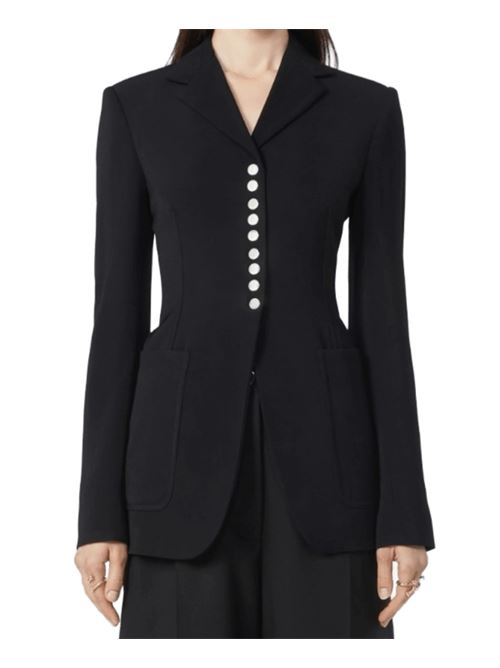 Blazer da donna in viscosa stretch, tasche applicate, colore nero. SPORTMAX | 2046075106003