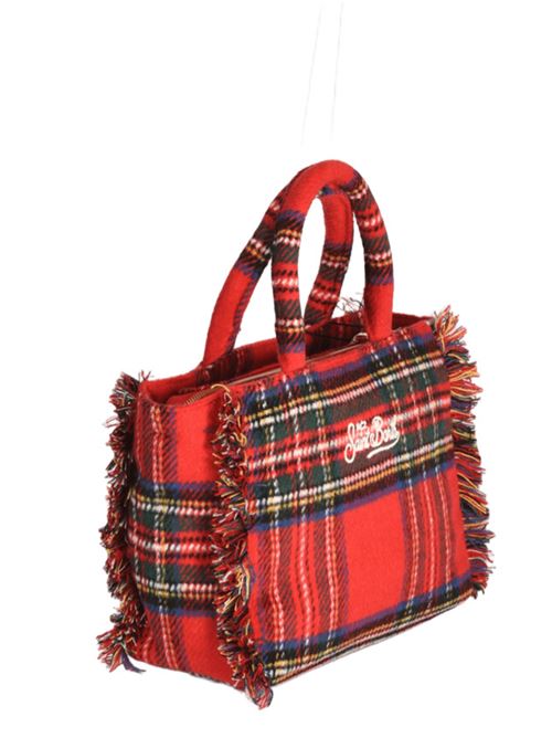 Borsa da donna in tartan di misto lana, a mano/tracolla, colore rosso/multicolor. MC2 SAINT BARTH | COL002900280I41EMB