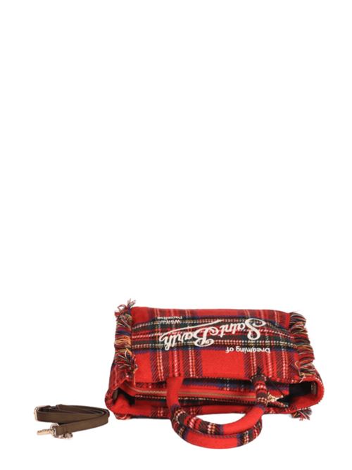 Borsa da donna in tartan di misto lana, a mano/tracolla, colore rosso/multicolor. MC2 SAINT BARTH | COL002900280I41EMB
