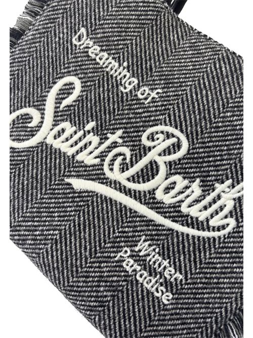 Borsa da donna in tessuto effetto lana con lavotazione a spina di pesce, a mano/tracolla, colore bianco/ nero MC2 SAINT BARTH | COL002900298I0015EMB
