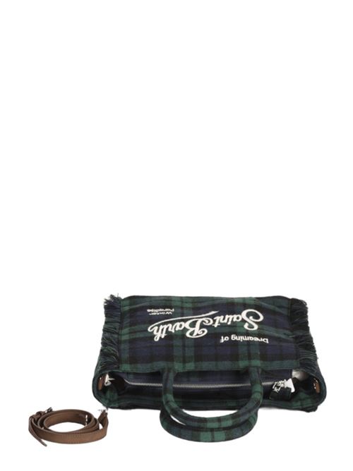Borsa da donna in tartan di misto lana, a mano/tracolla, colore blu/verde. MC2 SAINT BARTH | COL002901365I5161EMB