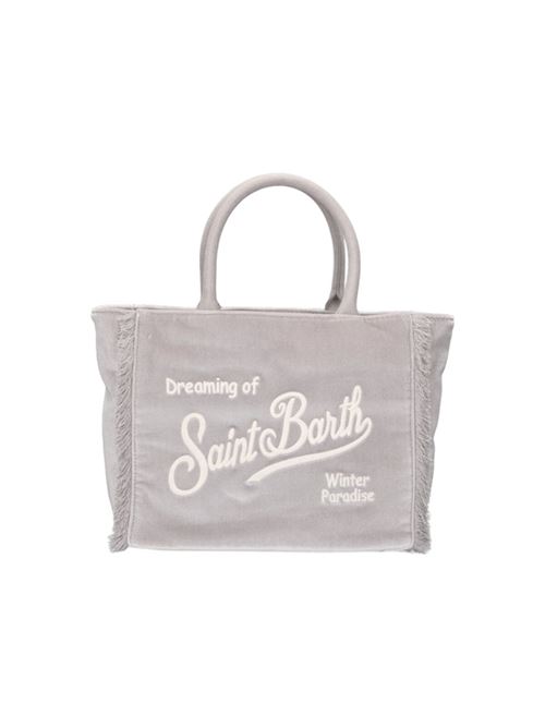 Borsa da donna in velluto liscio, a mano/tracolla, colore grigio. MC2 SAINT BARTH | COL003800265I15EMB