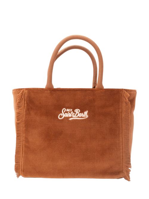 Borsa da donna in velluto liscio, a mano/tracolla, colore marrone MC2 SAINT BARTH | COL003801042I18EMB