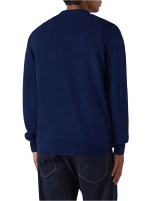 Polo da uomo in pura lana, maniche lunghe, colore blu navy. MC2 SAINT BARTH | COV000900017I61